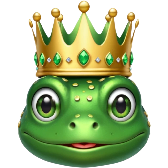 frog with a crown on its head emoji