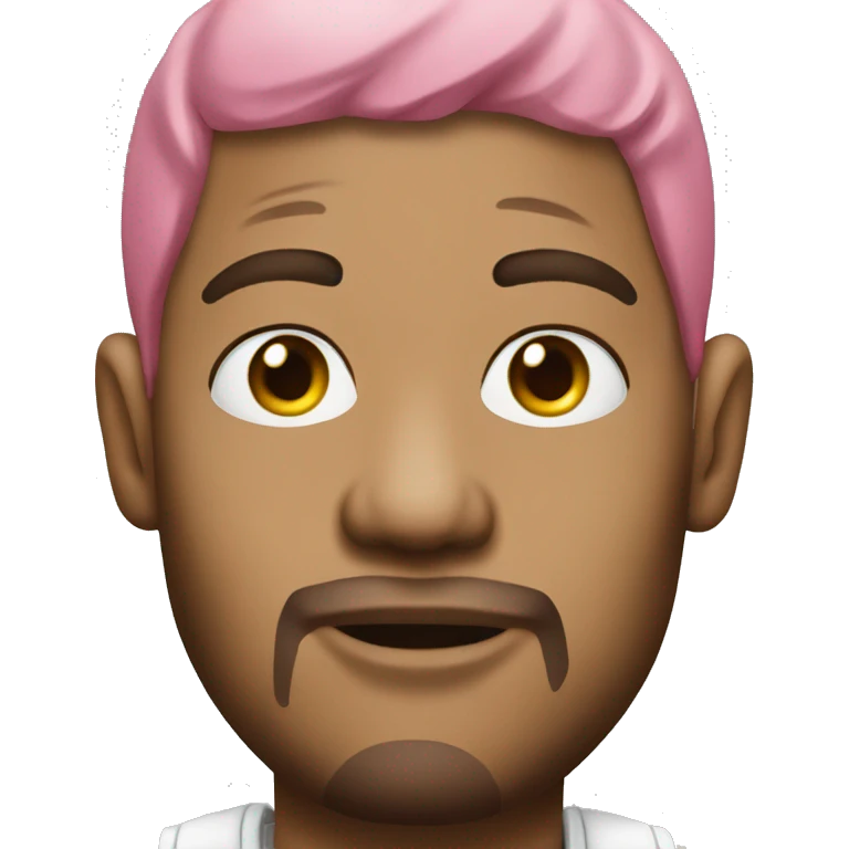 White rapper with tattoos on face and pink hair emoji