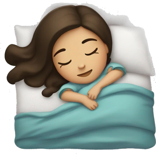 Brunette girl sleeping emoji