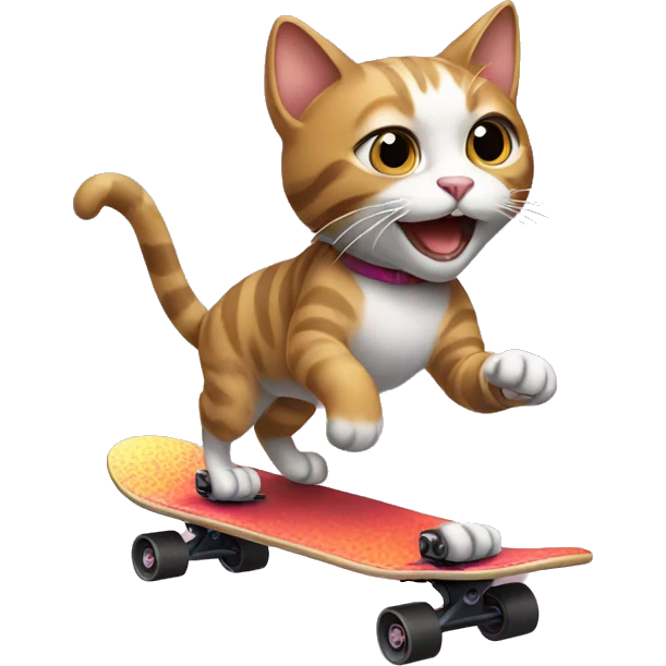cat riding a skateboard  emoji