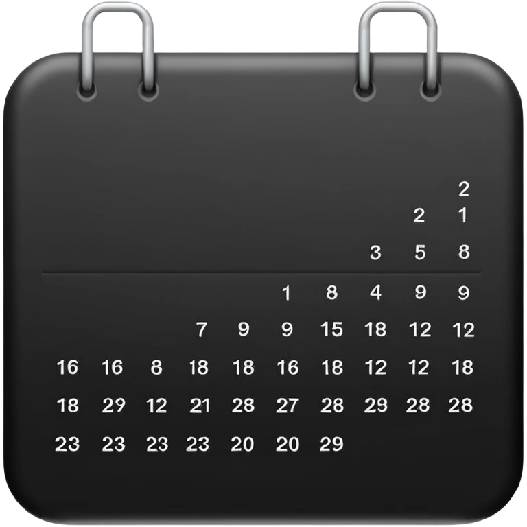 black calendar without numbers emoji