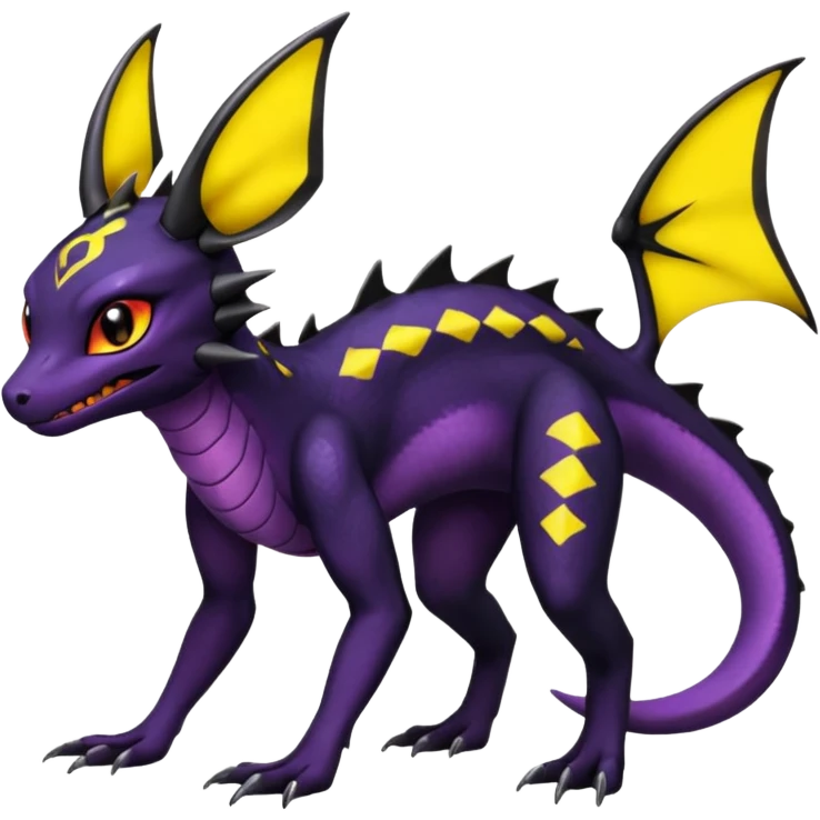 Salandit-Noivern-Umbreon-Fakémon-hybrid-creature (full body)  emoji