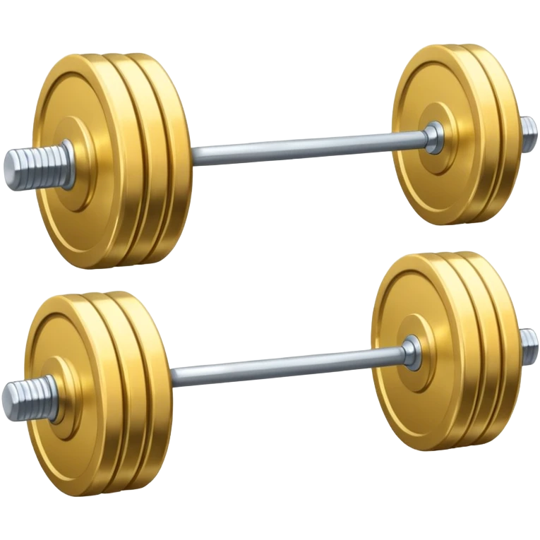 single barbell of silver color with same color plates emoji