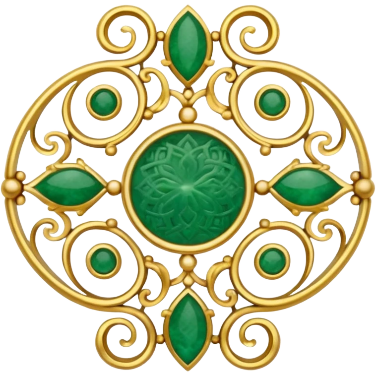 Jade and gold filigree emoji