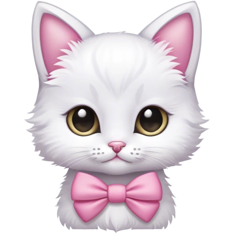 small kitten with pink bow emoji