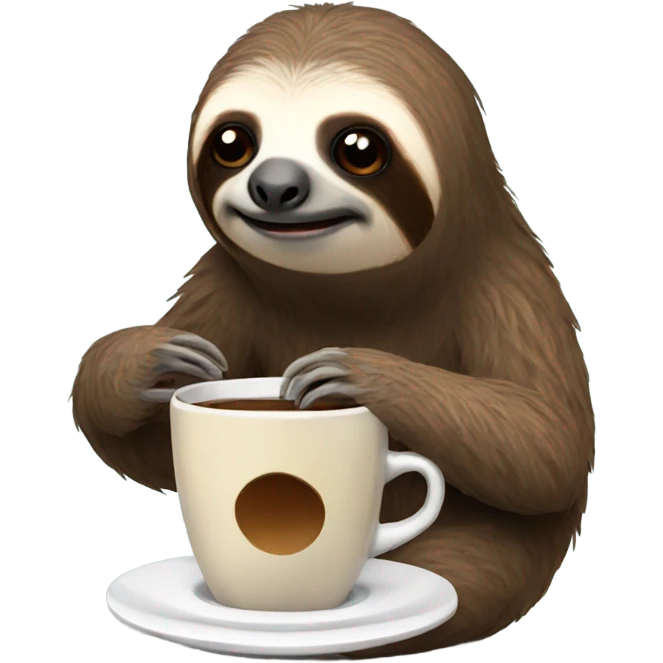 sloth drinking coffee seriously  emoji