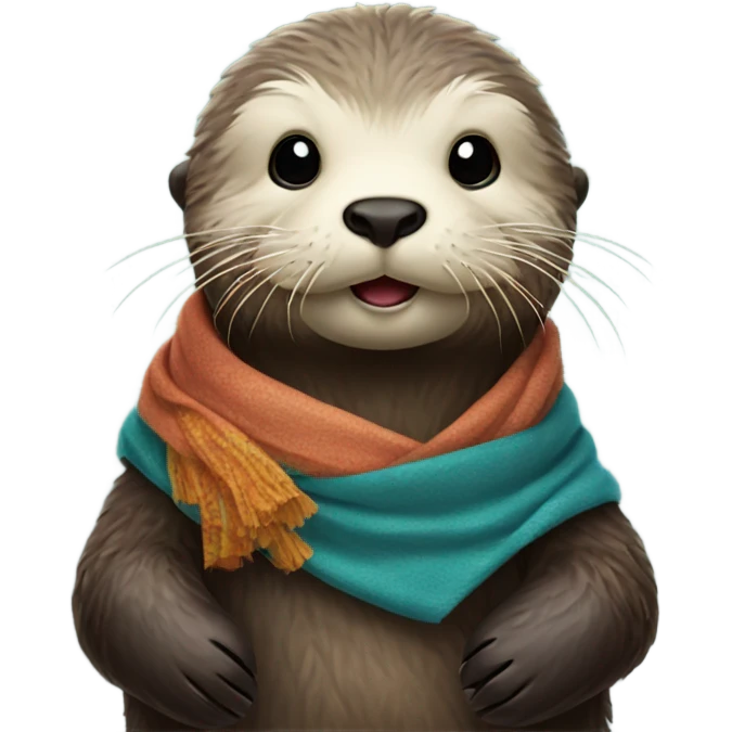 A sea otter wearing a pashmina  emoji