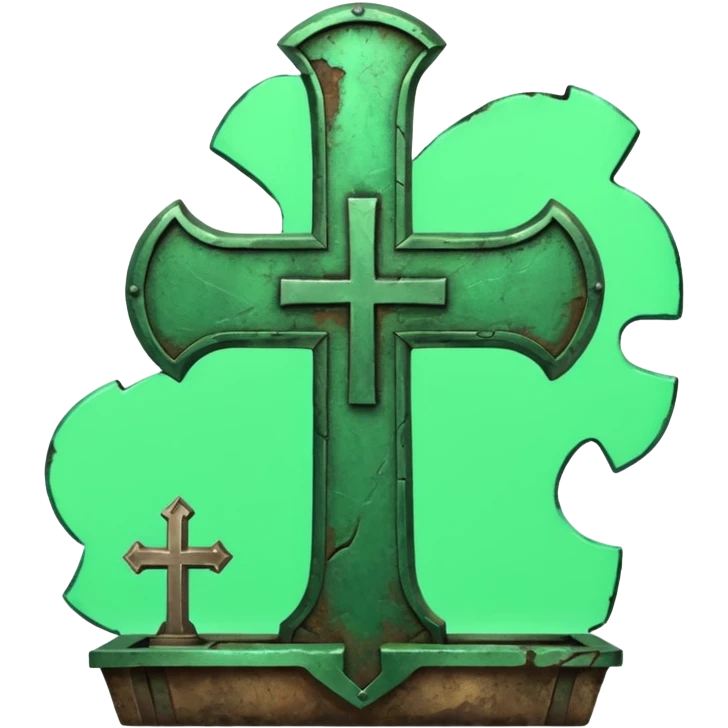 The green forge with a cross symbol emoji