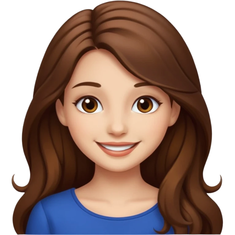 pretty girl brown long hair makeup emoji