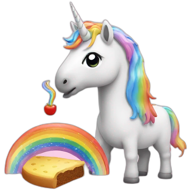 Unicorn eating rainbow emoji