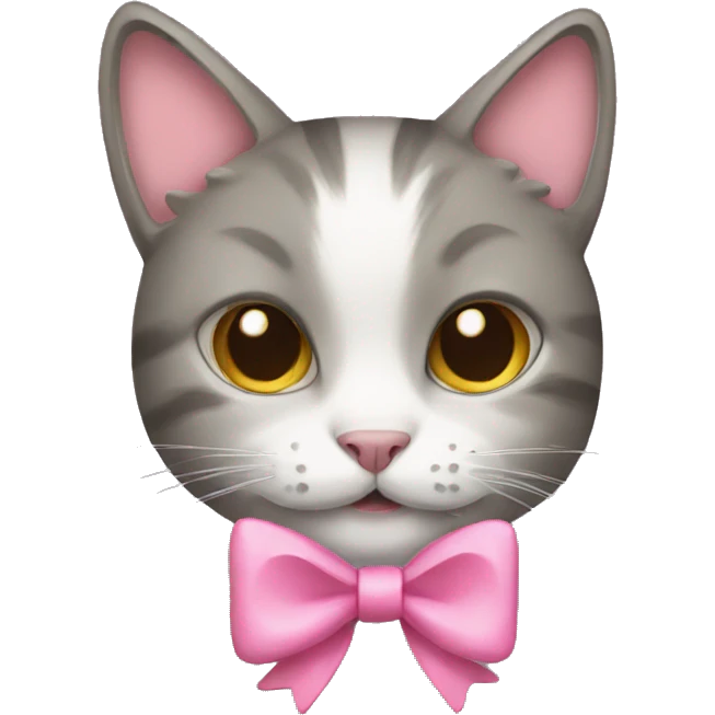 Cat with pink bow emoji
