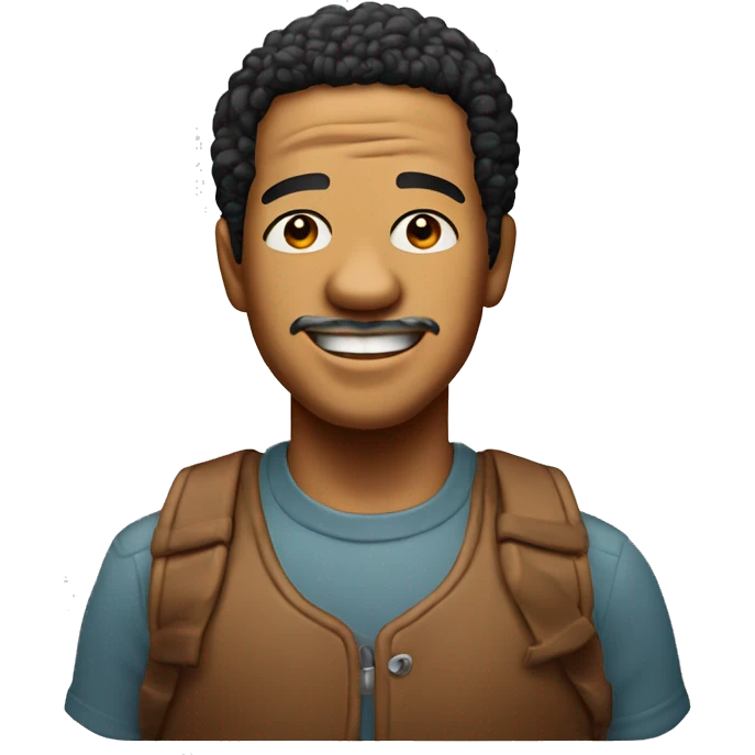 A young Bill Withers with the words "Lovely Day" blinking on top of him. emoji