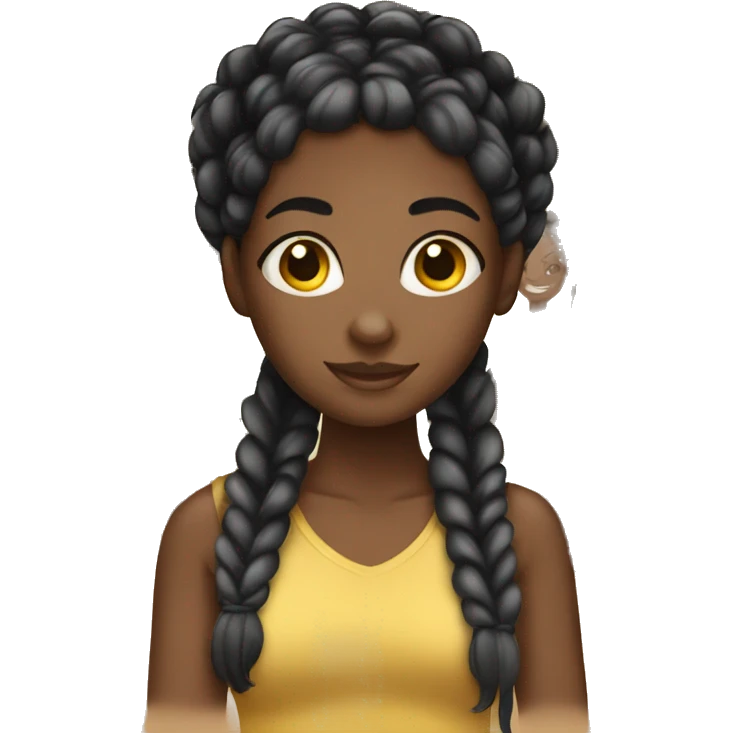 black girl with braids emoji