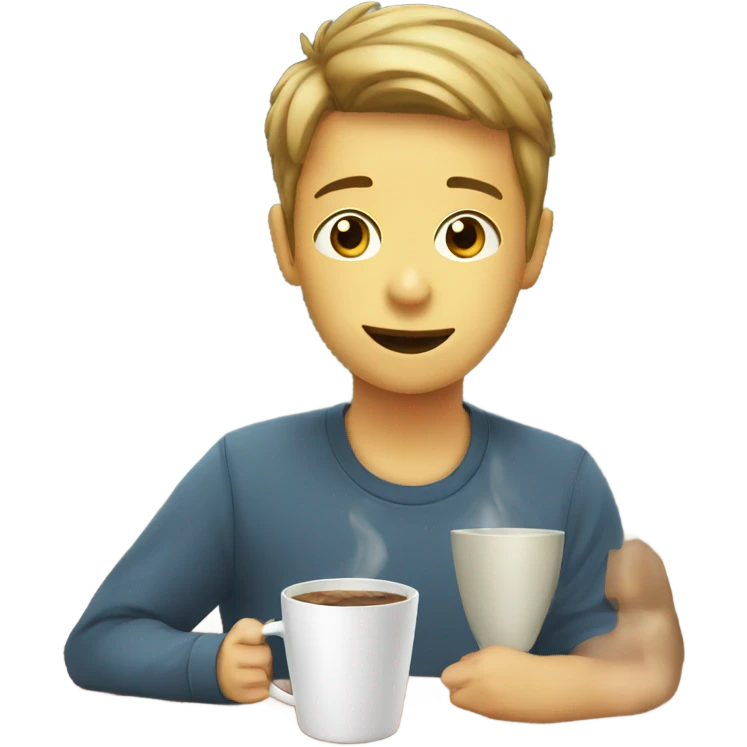 boy with cup indoors emoji