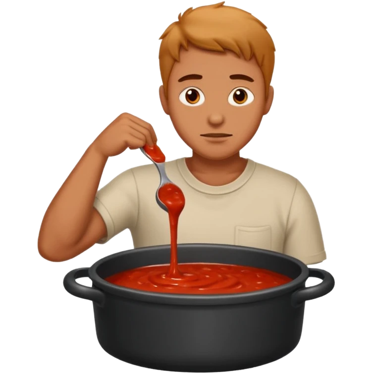 a man lost in a pot of sauce emoji