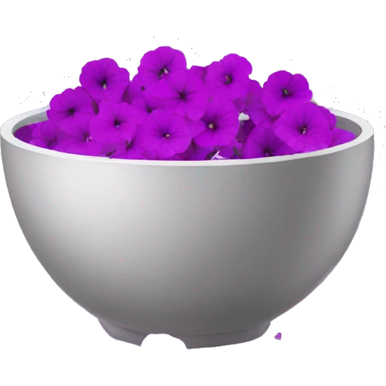 a bowl of petunias falling to the ground emoji