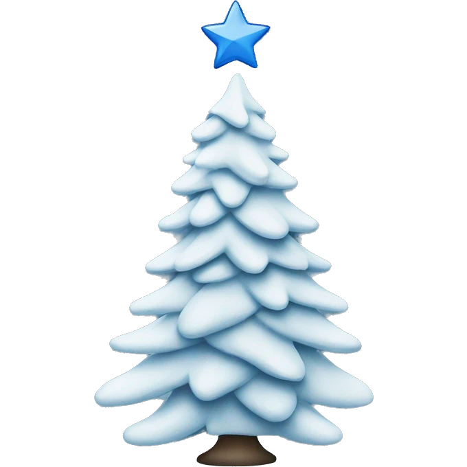 a blue christmas tree with white  emoji