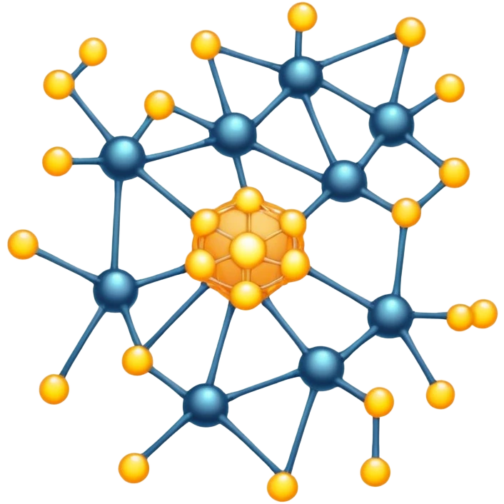 cartoon neural network with glowing nodes and connections emoji