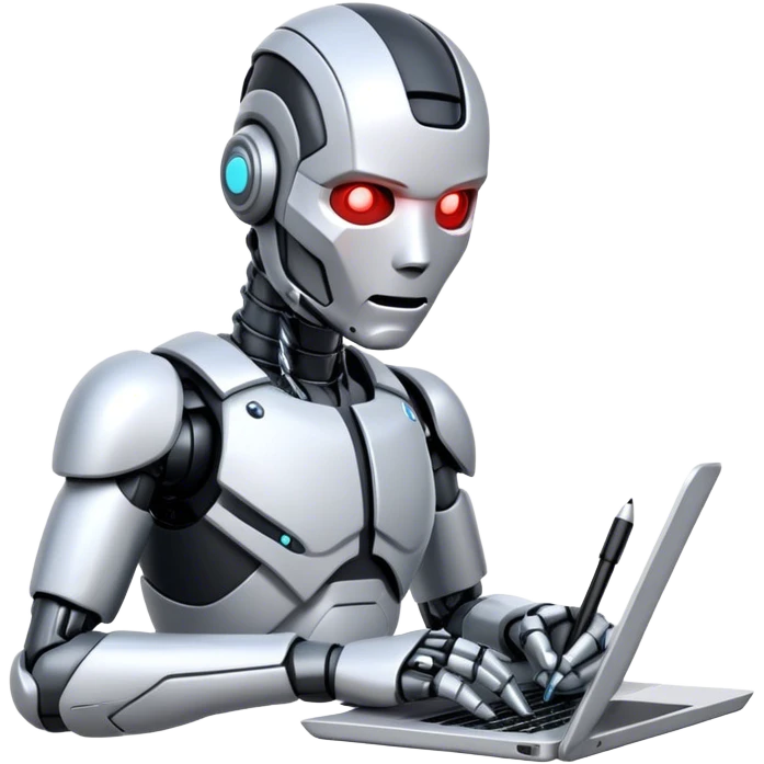 cyborg writing emoji