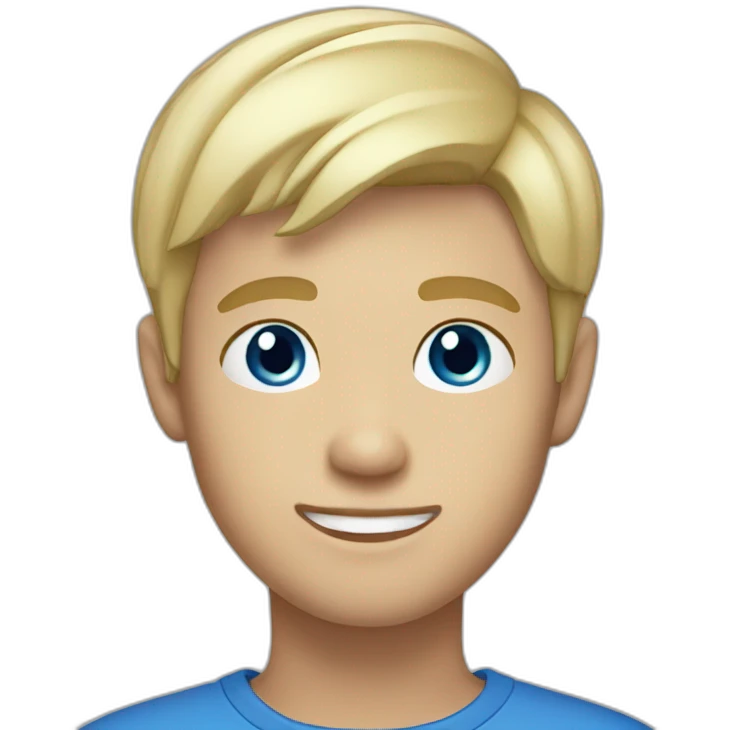 blond boy 22 years old with blue eyes and short hair emoji
