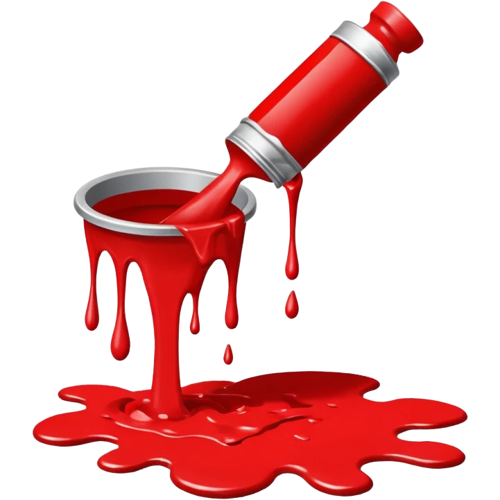 paint splatter, spilled paint, red color. emoji