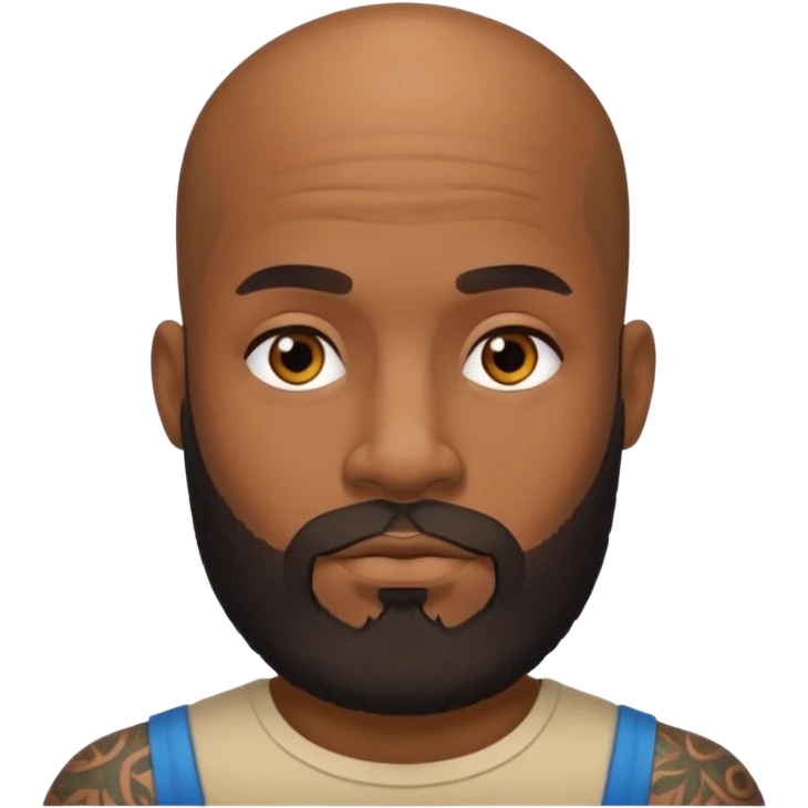 beardeed bald tattooed black man emoji
