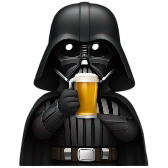 Dark vador avec une bière emoji