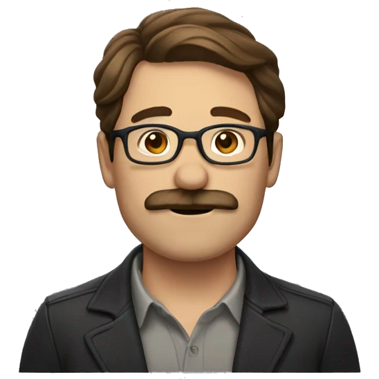man with glasses and brown hair and mustache  emoji