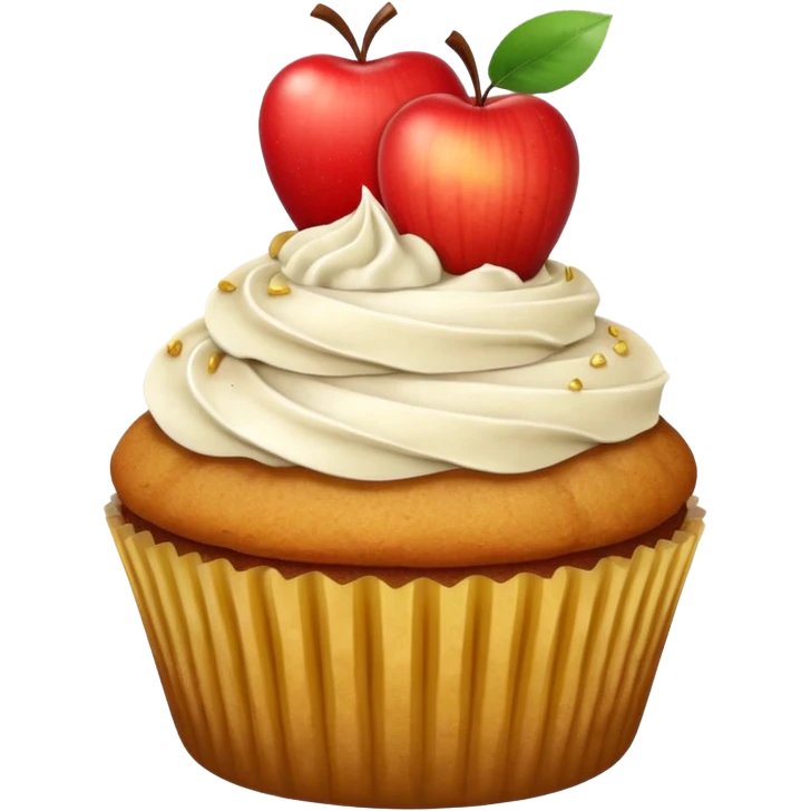Apple cupcake with apples  emoji