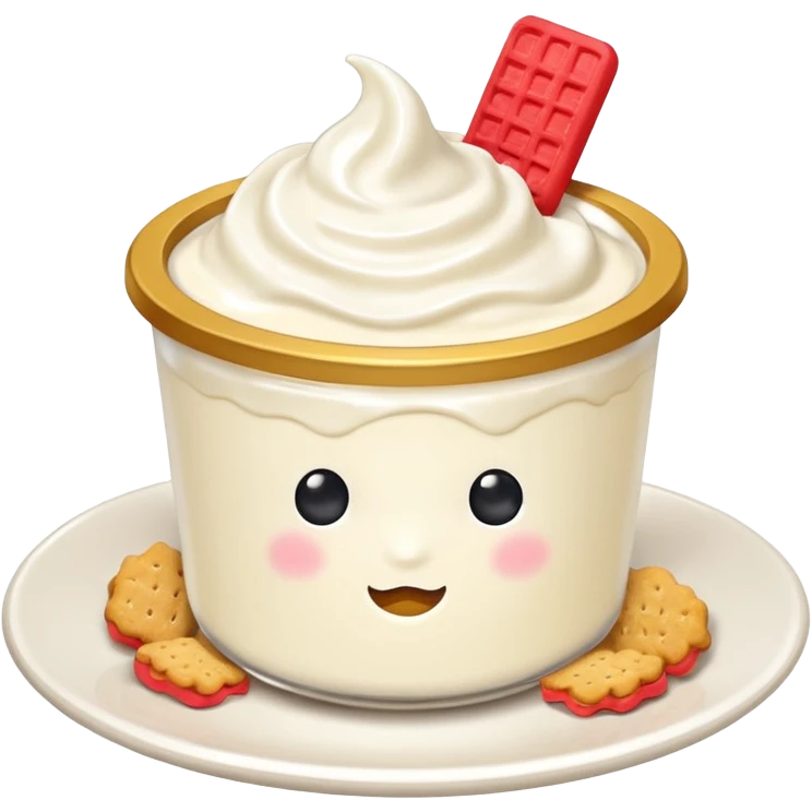 Yogurt with biscuit  emoji