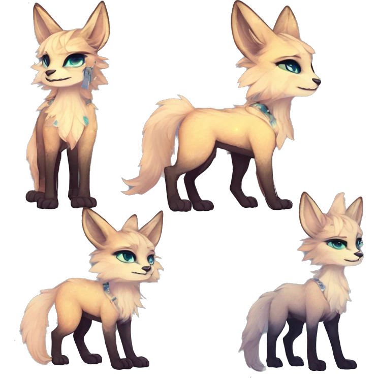 Cool cute Kawaii edgy fantasy animal sparkle fursona Fionbri by griffsnuff & LiLaiRa & Falvie full body emoji