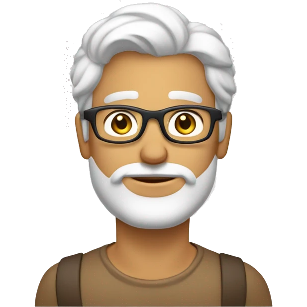 Homem branco, cabelo liso e curto castanho, bochecha cheia, usando óculos emoji