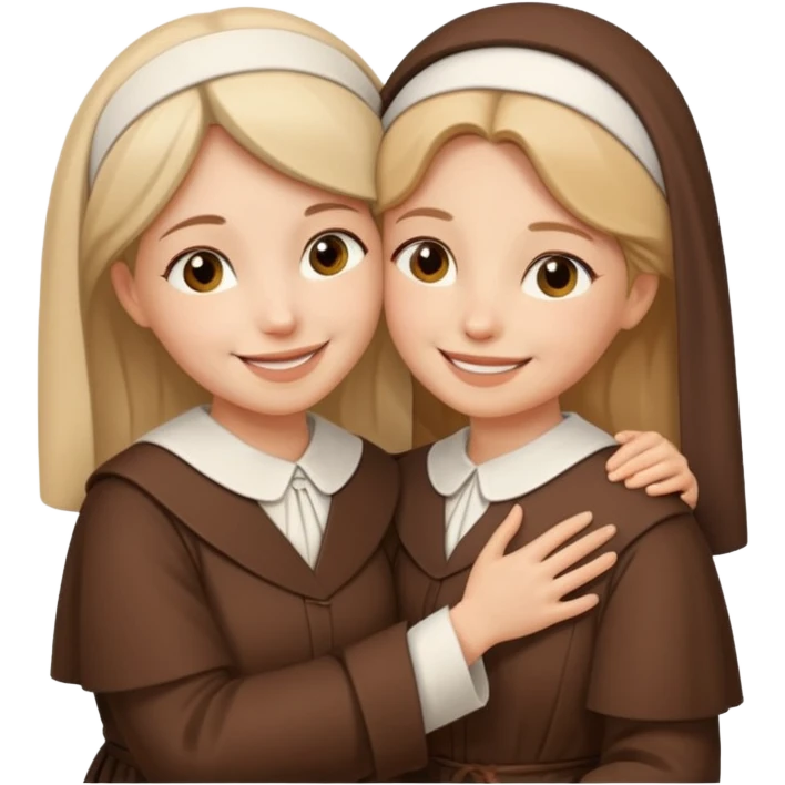 Hugging one carmelitan sister and one woman  emoji