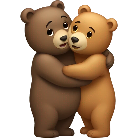 bear hugging another bear emoji