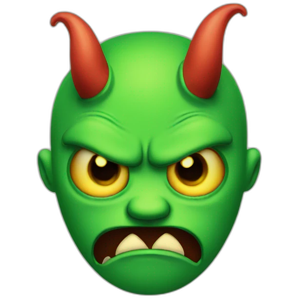 green sad devil emoji