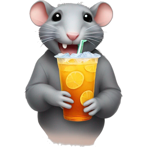 rat drinking iced tea emoji