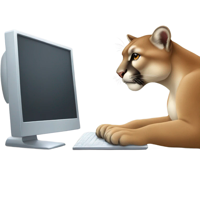 Cougar on a computer emoji