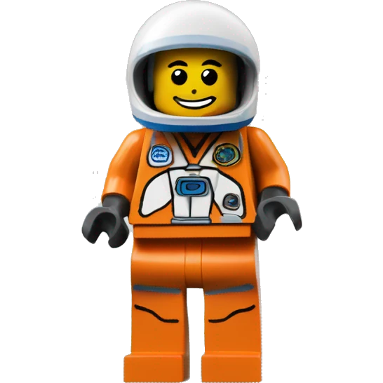 Lego classic space minifigure with simple face emoji