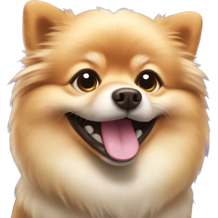 happy smiling pomeranian lulu dog  emoji