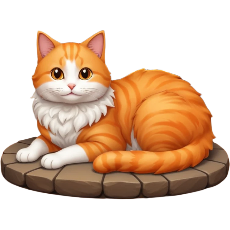 The cat on the heat emoji