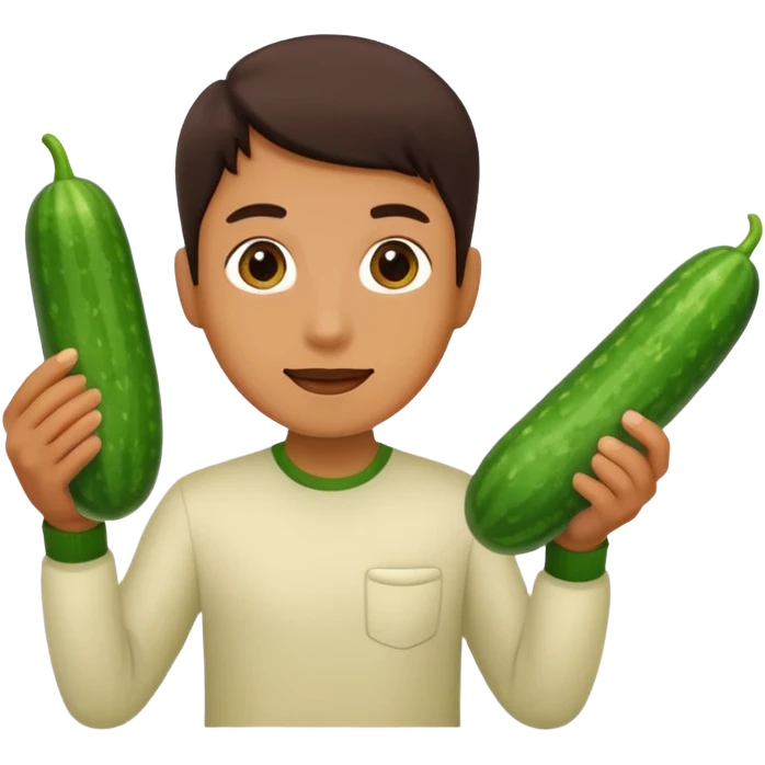 Cucumber in hand emoji