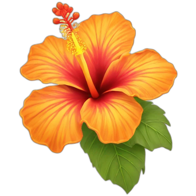orange and yellow hibiscus emoji