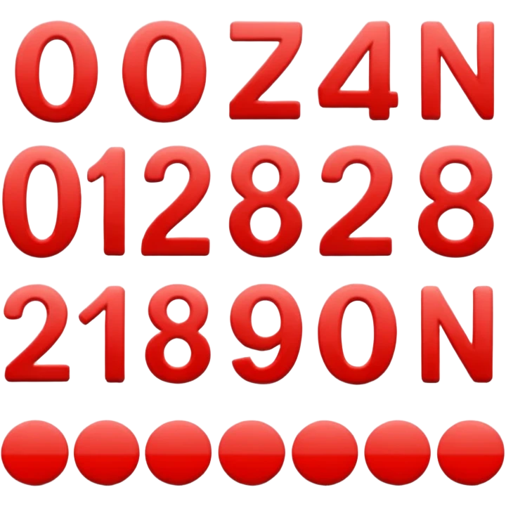 Black-red numbers emoji