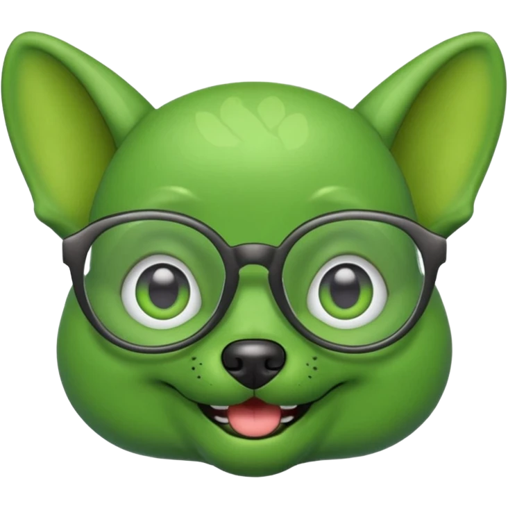 alien dog green, wearing glassess emoji