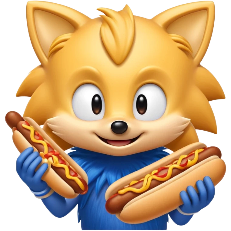 Sonic the hedgehog eating a chili dog ￼ emoji