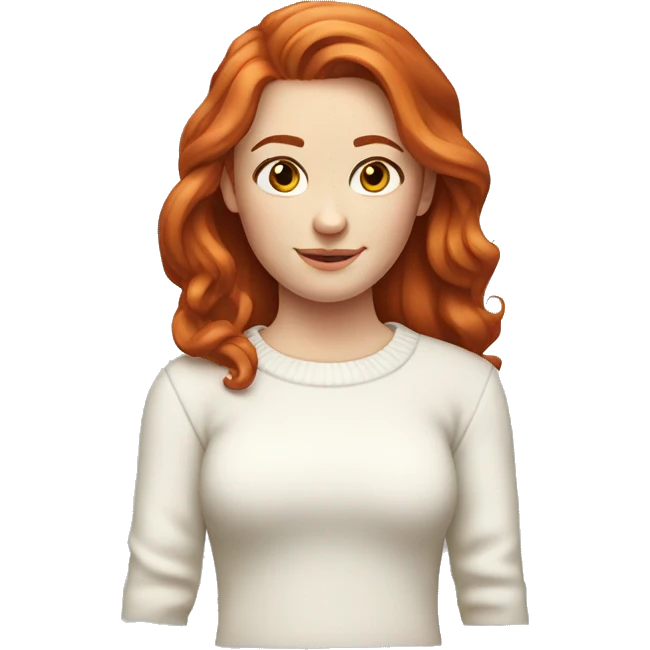Red-haired girl with pale skin white sweater emoji