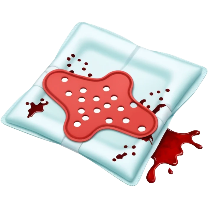 a sanitary pad with some blood splatters on it  emoji