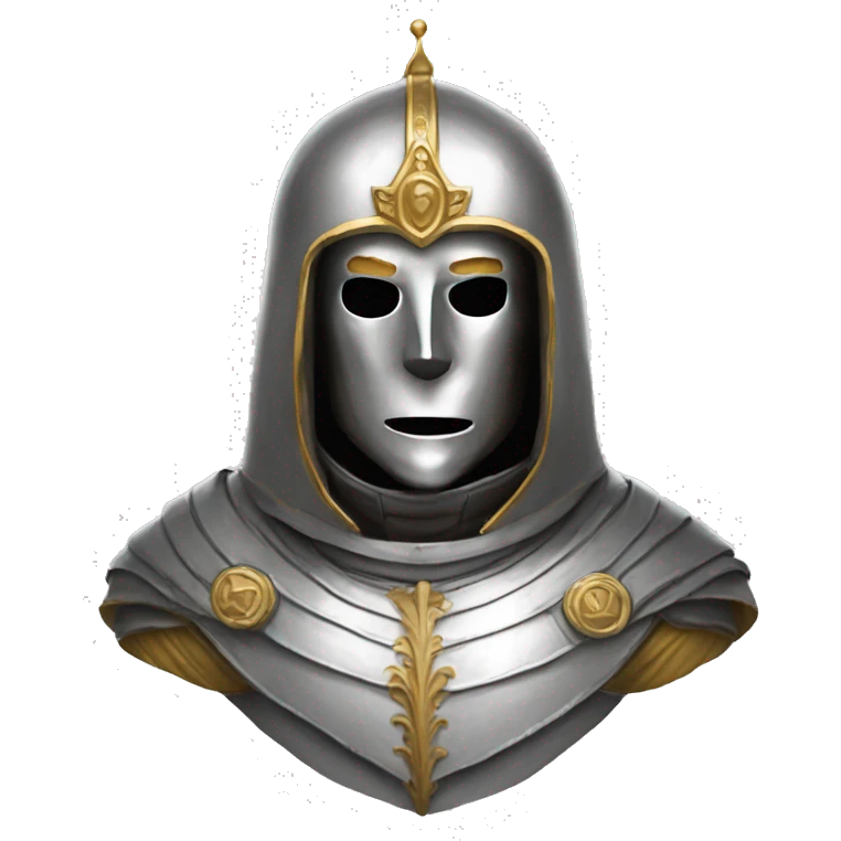 king baldwin IV in silver full face mask up emoji
