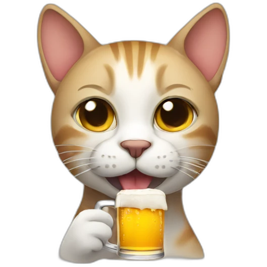 Cat drinking beer emoji