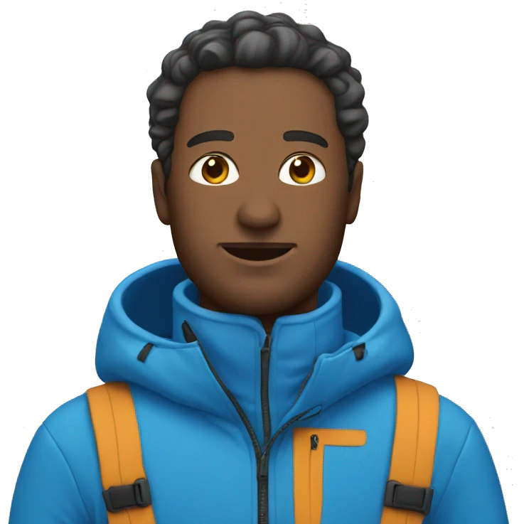a man in a blue ski suit
 emoji